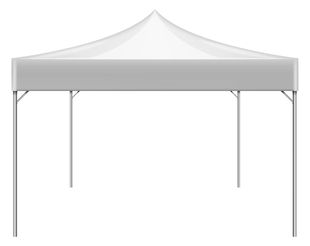 Maqueta de carpa para eventos al aire libre pantalla blanca en blanco