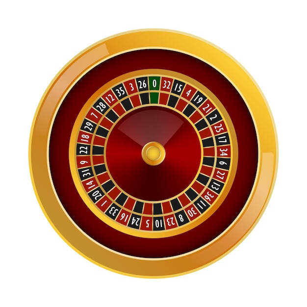 Maqueta de casino de ruleta Ilustración realista de maqueta de vector de casino de ruleta para diseño web aislado sobre fondo blanco