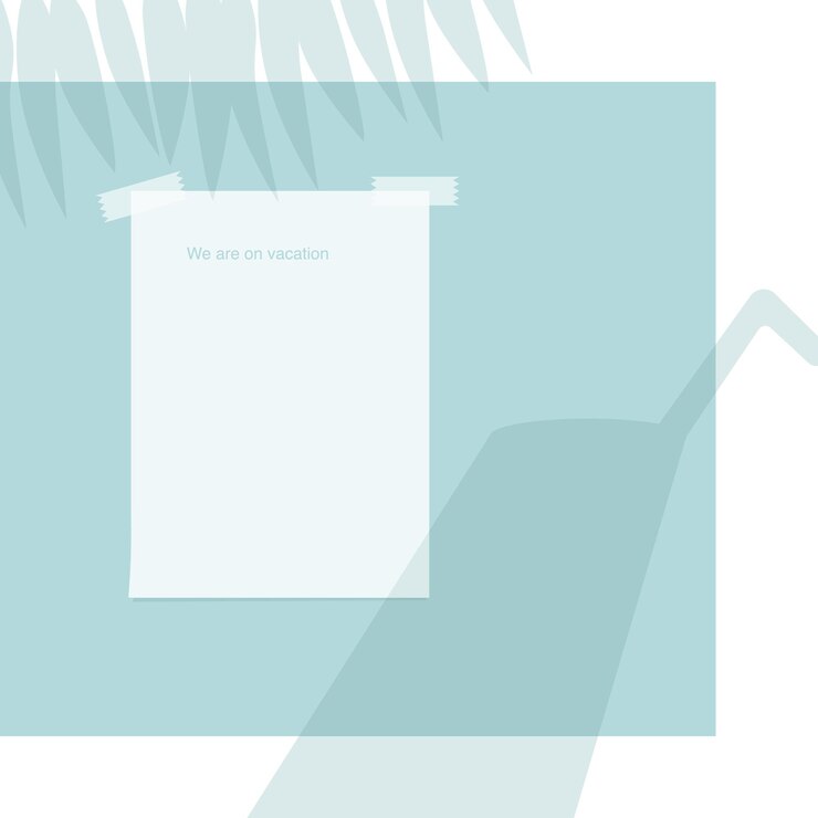 Vector maqueta con cóctel de sombra y hojas de plantas tropicales con papel de espacio de copia pegado en cinta adhesiva ilustración vectorial del concepto de anuncio de vacaciones