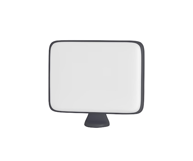 Maqueta de computadora negra de escritorio minimalista Plantilla de sitio web de fondo blanco Maqueta de pantalla en blanco Monitor vacío para presentación de marca de diseño web Ilustración de vector 3D