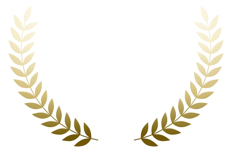 Vector maqueta de corona de laurel dorado símbolo de honor de la victoria