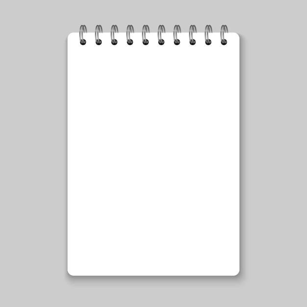 Maqueta de cuaderno de espiral realista