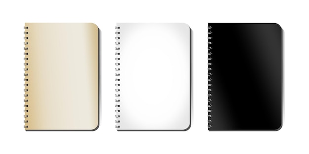La maqueta de un cuaderno en un resorte es una ilustración aislada en un fondo blanco la plantilla