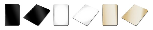 Vector la maqueta de un cuaderno en un resorte es una ilustración aislada en un fondo blanco la plantilla