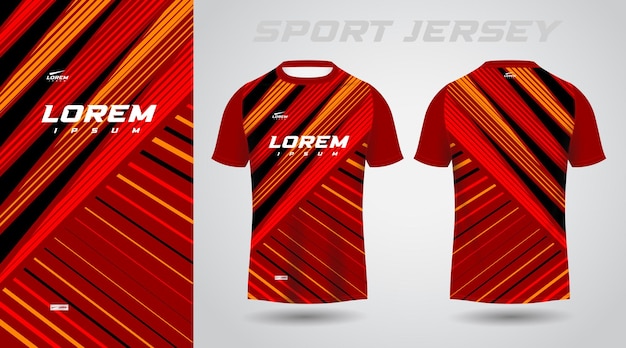 maqueta de diseño de plantilla de jersey de deporte de fútbol de camisa negra roja