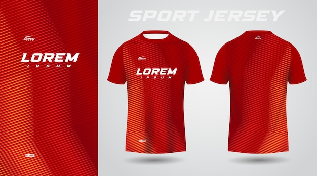 maqueta de diseño de plantilla de jersey de deporte de fútbol de camiseta roja