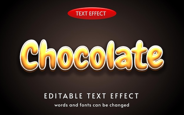 Maqueta de efecto de texto de chocolate