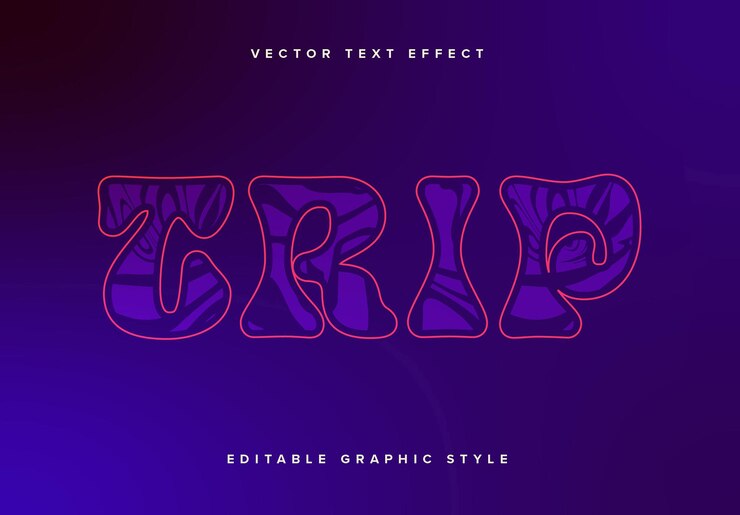 Vector maqueta de efecto de texto trippy