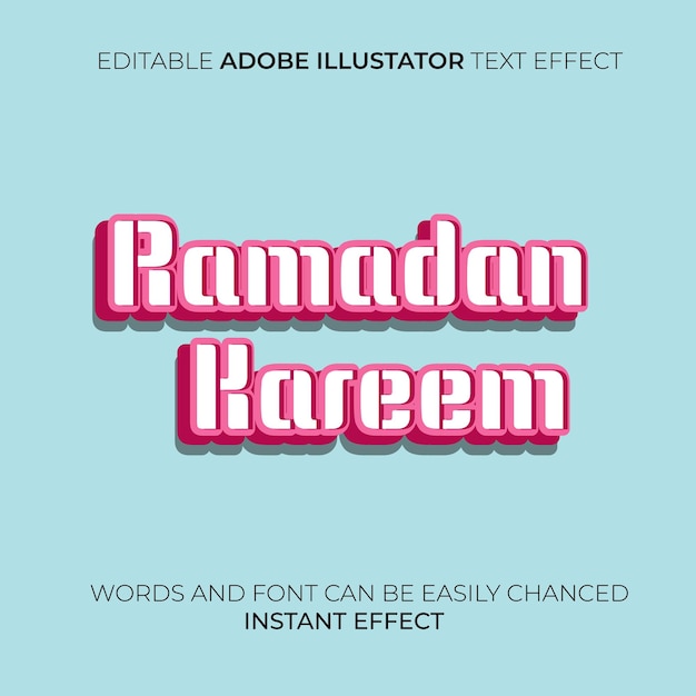 Maqueta de efecto de texto vectorial editable de ramadan kareem 3d