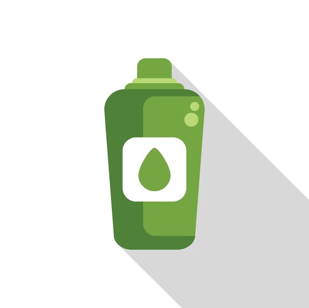 Maqueta de embalaje de botella verde con el logotipo de la gota de agua