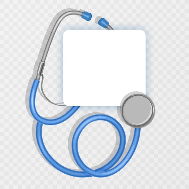 Maqueta de estetoscopio médico. Ilustración realista de maqueta de estetoscopio médico en formato vectorial
