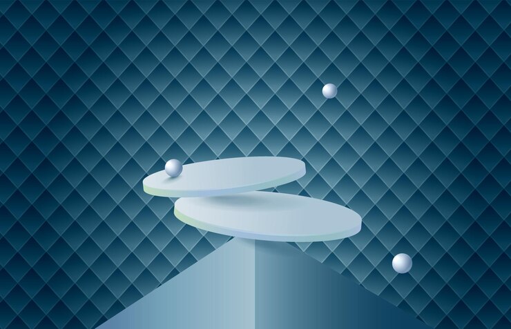 Vector maqueta de fondo mínima con podio para visualización de productos renderizado 3d