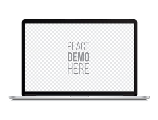 Maqueta frontal portátil estilo macbook aislado