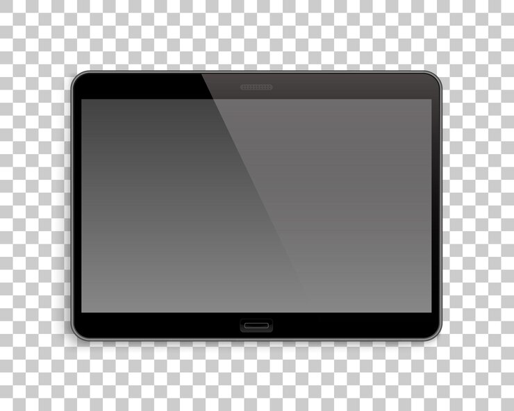 Vector maqueta de gadget fondo transparente horizontal plantilla realista de dispositivo electrónico ilustración aislada vectorial