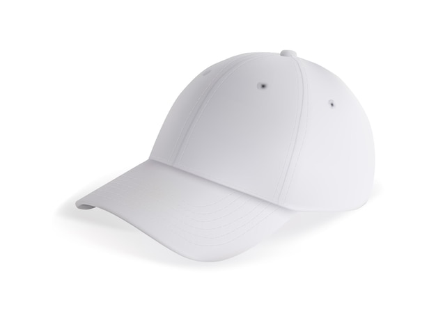 Vector maqueta de gorra de béisbol blanca en blanco para branding aislado