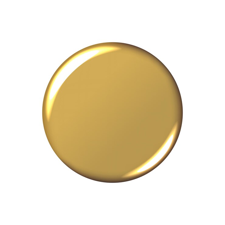 Maqueta de insignia de oro Broche de botón de insignea redondo aislado Botón brillante dorado realista