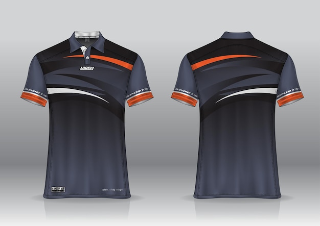 Maqueta de jersey de golf de diseño deportivo de polo de camiseta para plantilla de uniforme