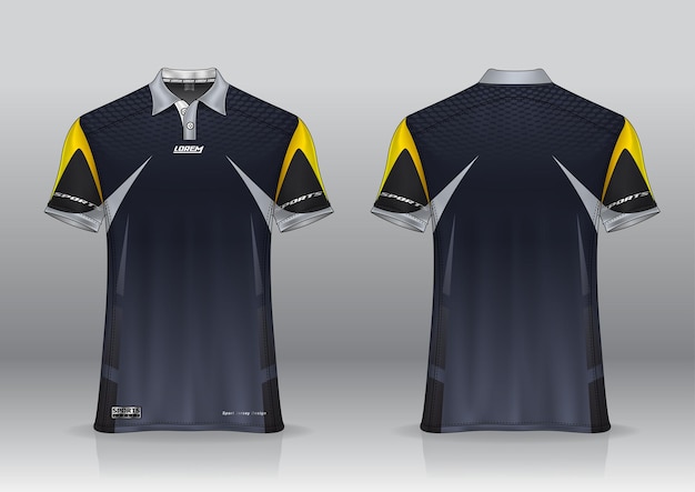 Maqueta de jersey de golf de diseño deportivo de polo de camiseta para plantilla de uniforme