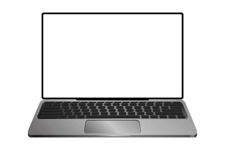 Vector maqueta de laptop con pantalla transparente aislada