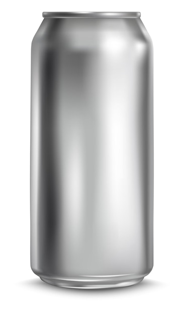 Maqueta de lata de bebida Lata de plata de aluminio Realsitic