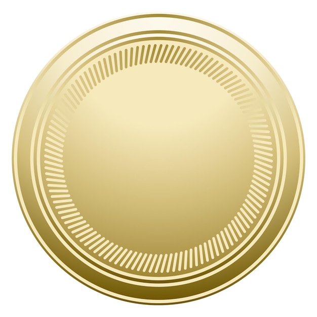 Maqueta de medalla de oro redonda Premio muestra en blanco