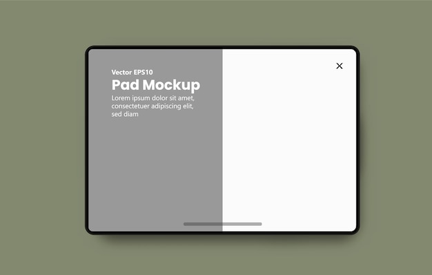 Una maqueta de pad realista y elegante Maqueta de UI de dispositivo UX para plantilla de presentación