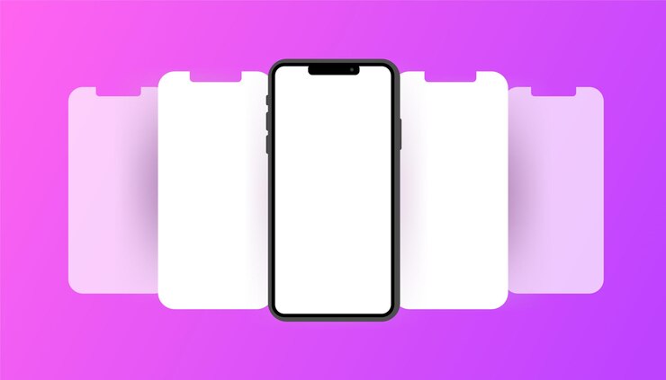Vector maqueta de pantalla de teléfono plantilla de pantalla de teléfono plana muchas maquetas de pantalla de teléfono ilustración vectorial
