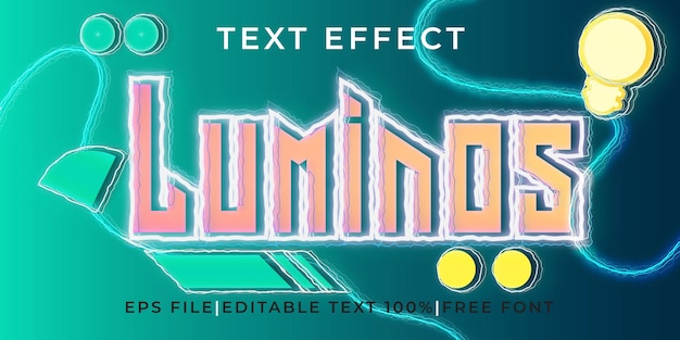 maqueta de plantilla de vector de maqueta de logotipo de efecto de texto 3d luminoso
