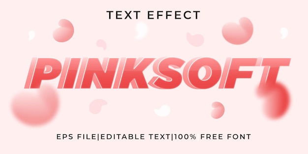 Maqueta de plantilla de vector de maqueta de logotipo de efecto de texto 3d suave rosa