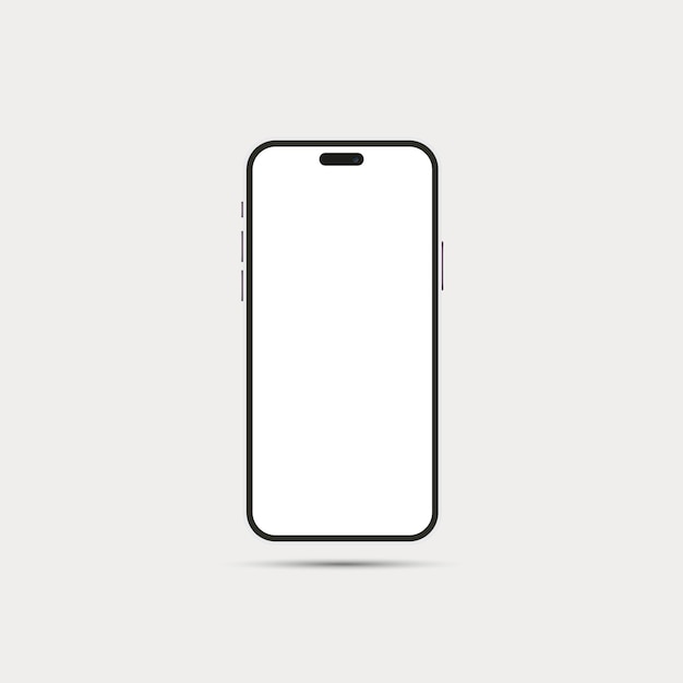 Maqueta realista de teléfono inteligente de vista frontal Marco de teléfono móvil con pantalla blanca en blanco aislada en el fondo plantilla de dispositivo telefónico vectorial
