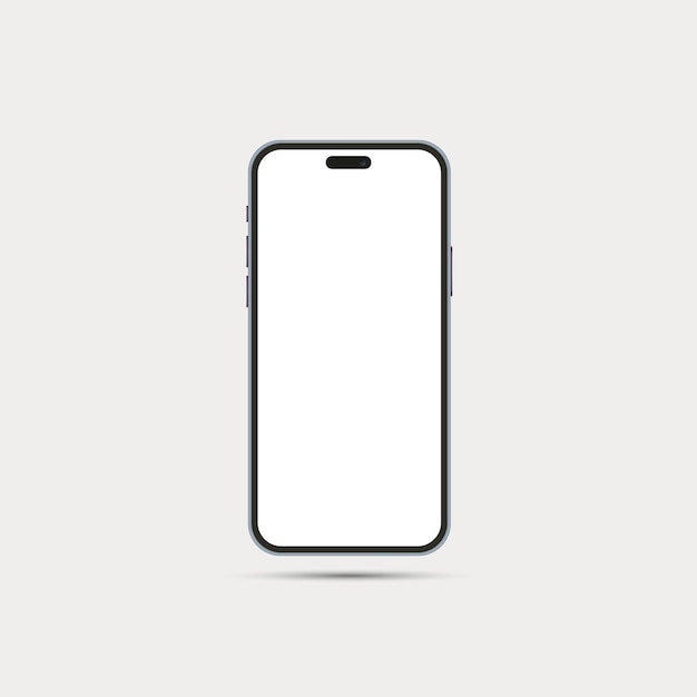 Maqueta realista de teléfono inteligente de vista frontal Marco de teléfono móvil con pantalla blanca en blanco aislada en el fondo plantilla de dispositivo telefónico vectorial