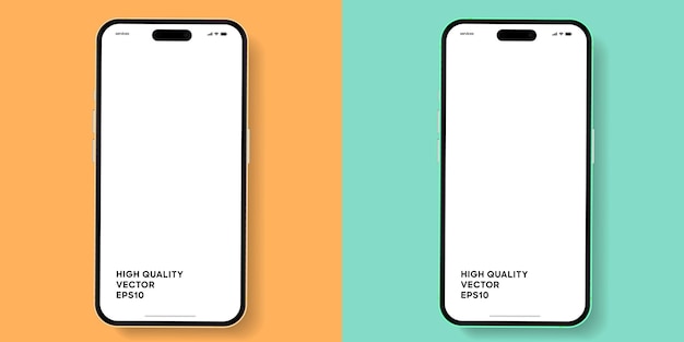 Maqueta realista de teléfono móvil con vector aislado en fondo blanco frente del dispositivo
