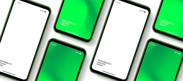 Maqueta realista de teléfono móvil con vector aislado en fondo blanco frente del dispositivo