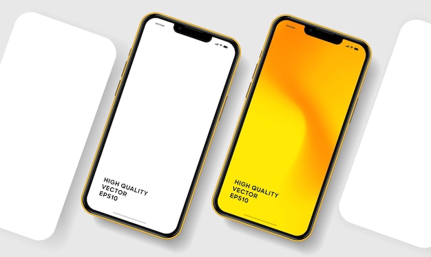 Maqueta realista de teléfono móvil con vector aislado en fondo blanco frente del dispositivo