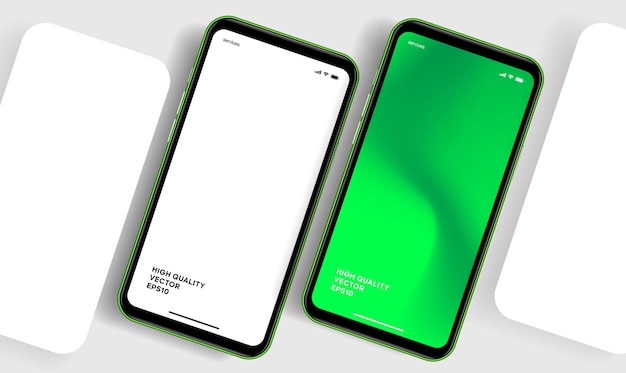 Maqueta realista de teléfono móvil con vector aislado en fondo blanco frente del dispositivo
