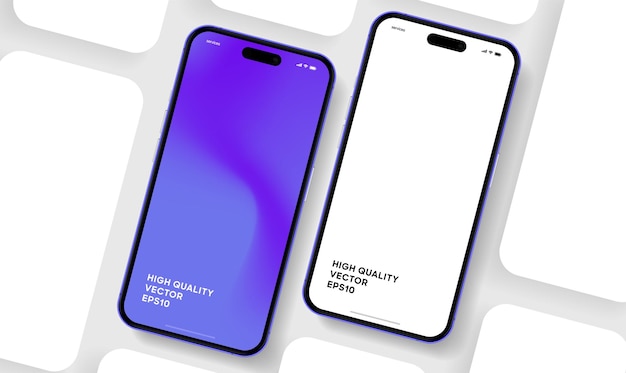 Maqueta realista de teléfono móvil con vector aislado en fondo blanco frente del dispositivo