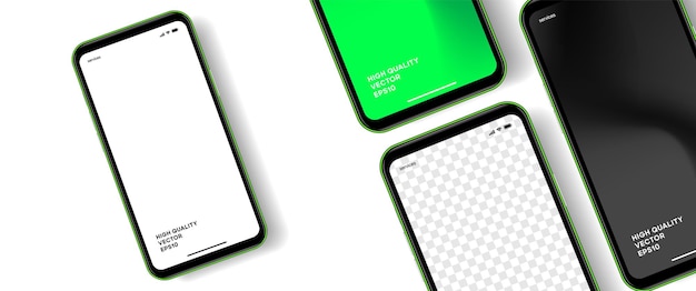 Maqueta realista de teléfono móvil con vector aislado en fondo blanco frente del dispositivo