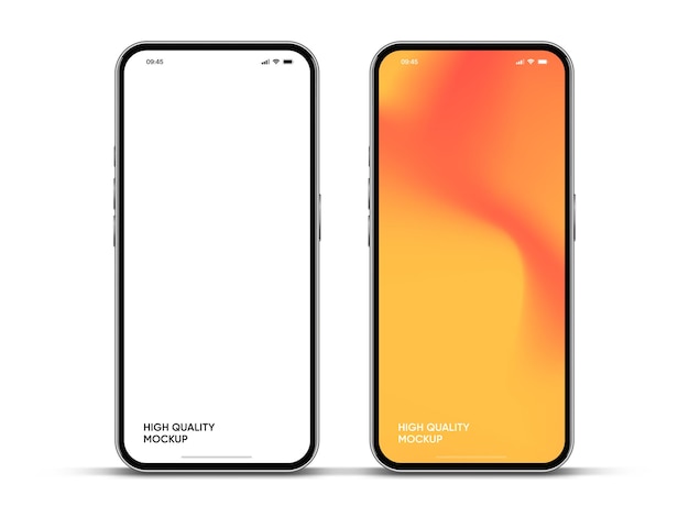 Maqueta realista de teléfono móvil con vector aislado en fondo blanco frente del dispositivo