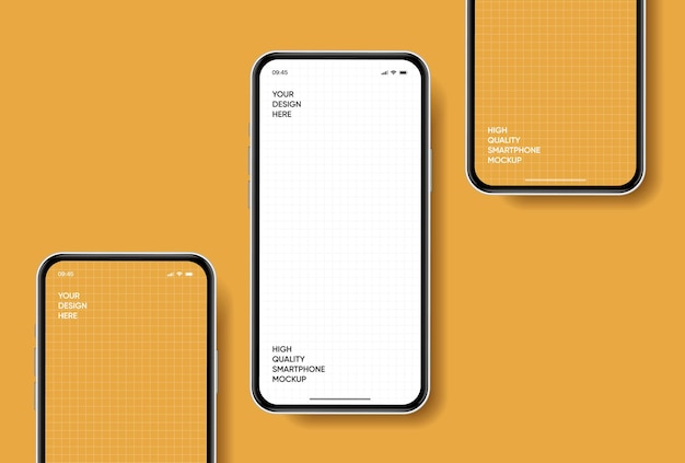 Maqueta realista de teléfono móvil con vector aislado en fondo blanco frente del dispositivo