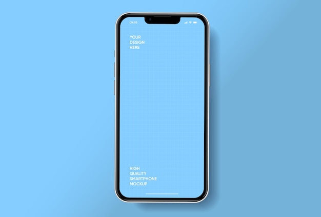 Maqueta realista de teléfono móvil con vector aislado en fondo blanco frente del dispositivo