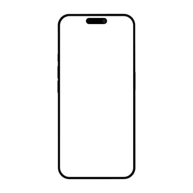 Maqueta realista de teléfono móvil con vector aislado en fondo blanco frente del dispositivo