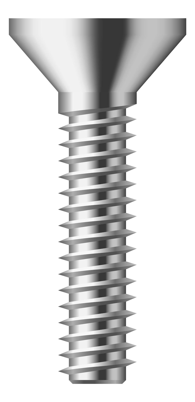 Vector maqueta realista del tornillo de enchufe vista lateral del perno de acero