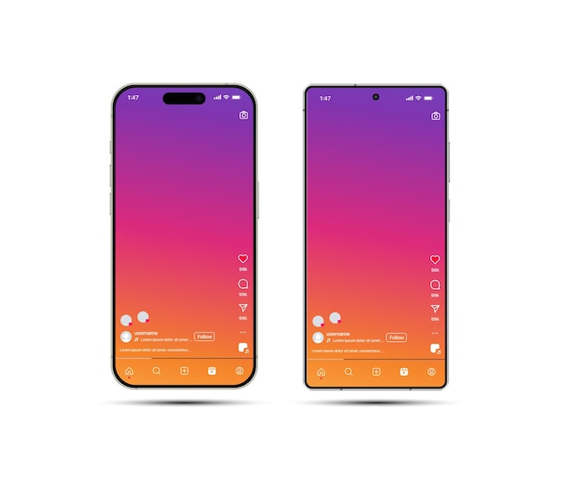 Maqueta de redes sociales de teléfono