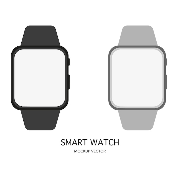 Maqueta de reloj inteligente. Gráficos vectoriales en estilo plano