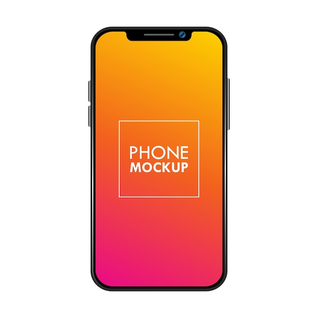 Maqueta Smartphone Moderno Con Pantalla Degradado Colorido Ilustración Vectorial Aislada