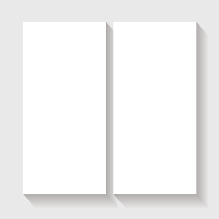 Vector maqueta de tarjeta vertical vectorial con sombras