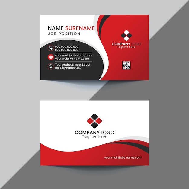Maqueta de tarjeta de visita simple profesional de vector libre