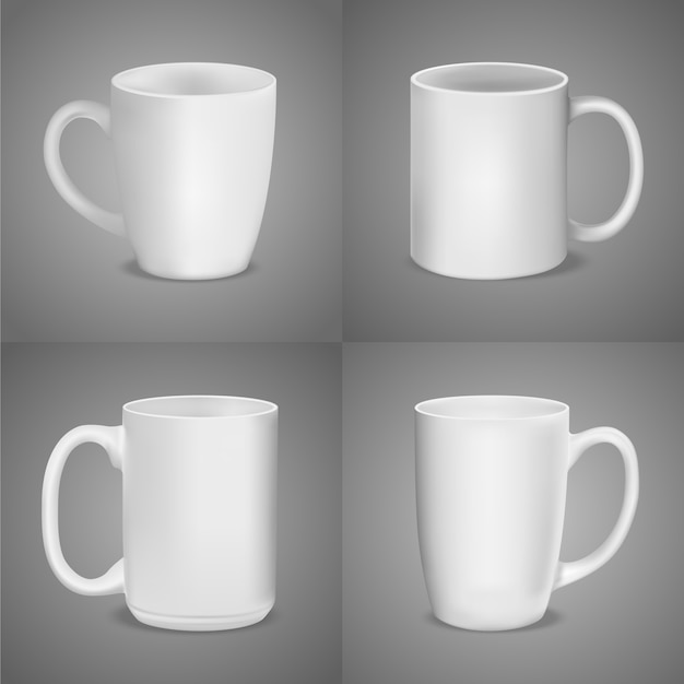 Vector maqueta de taza aislada en gris