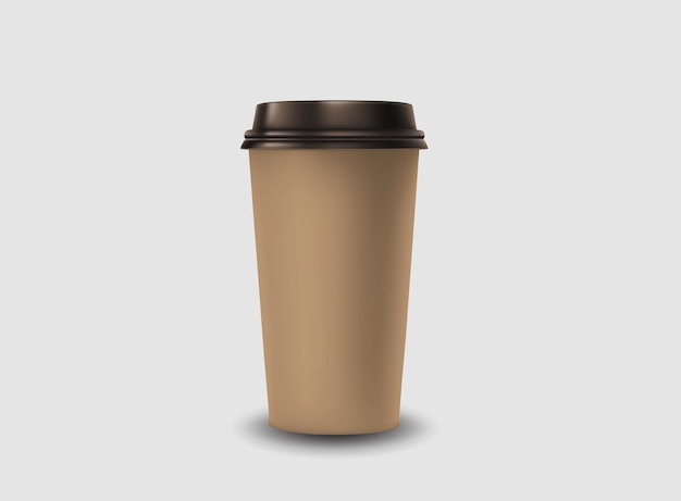 Vector maqueta de taza de café de plástico para llevar con color editable