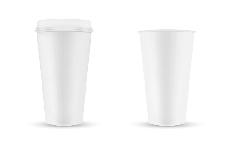 Vector maqueta de taza realista en blanco ilustración vectorial aislada en fondo blanco